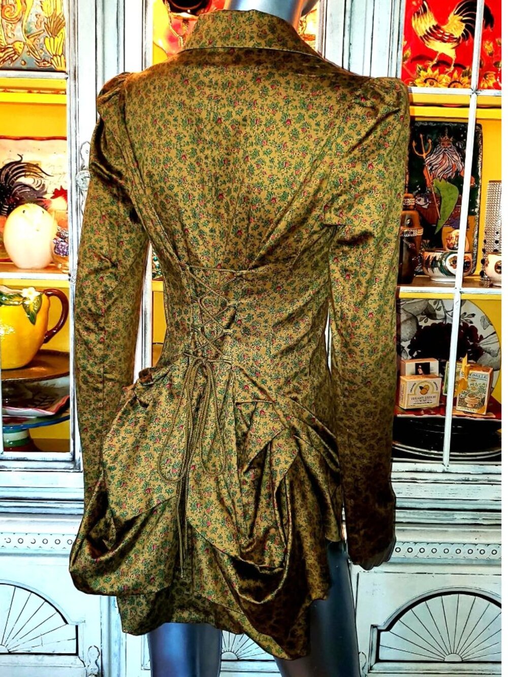 $SOLD$ Betsey Johnson Vintage Jacket Corset Bustle Victorian Steampunk Coat Top - Picture 7 of 13
